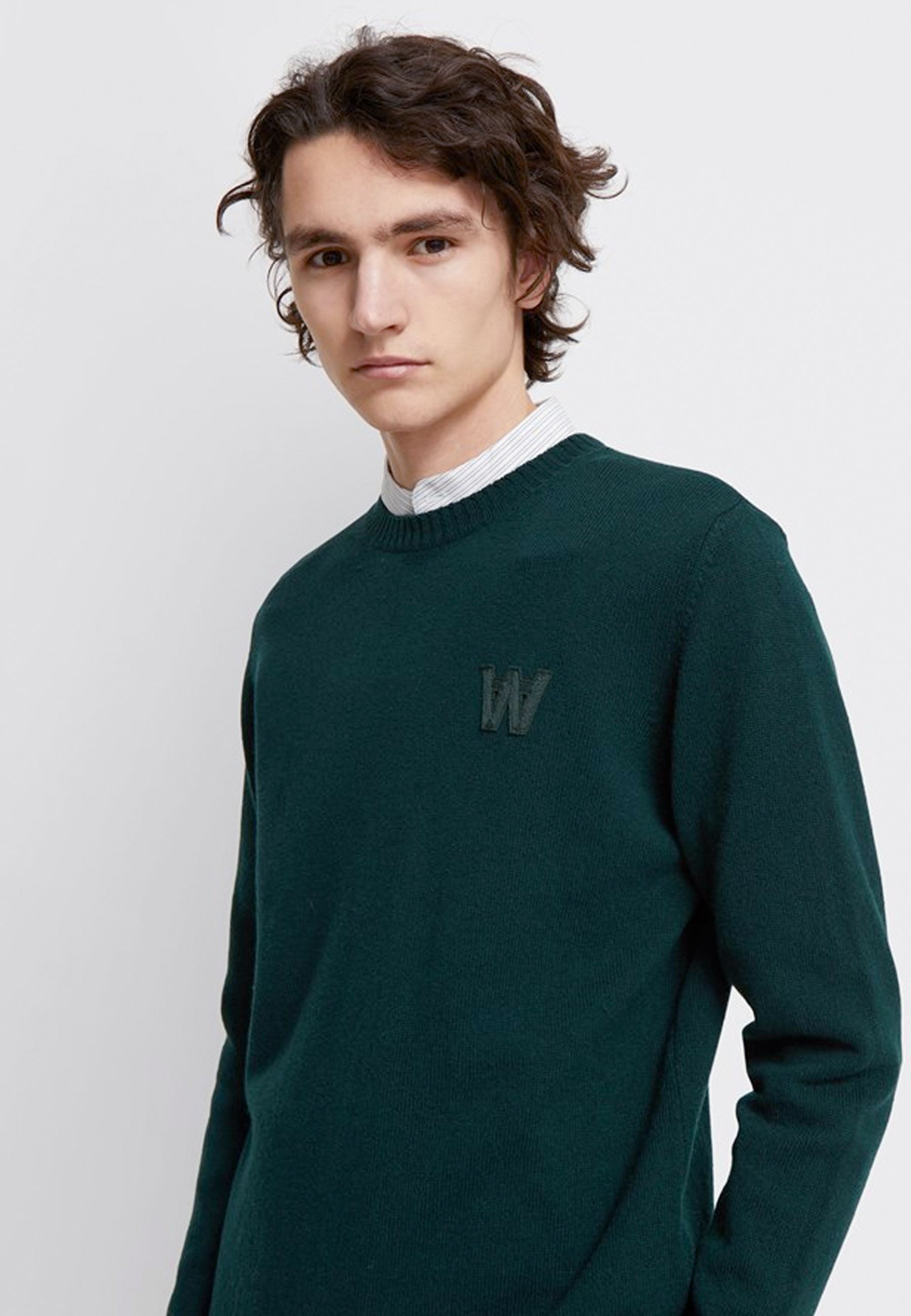 Kevin Lambswool Jumper - dark green