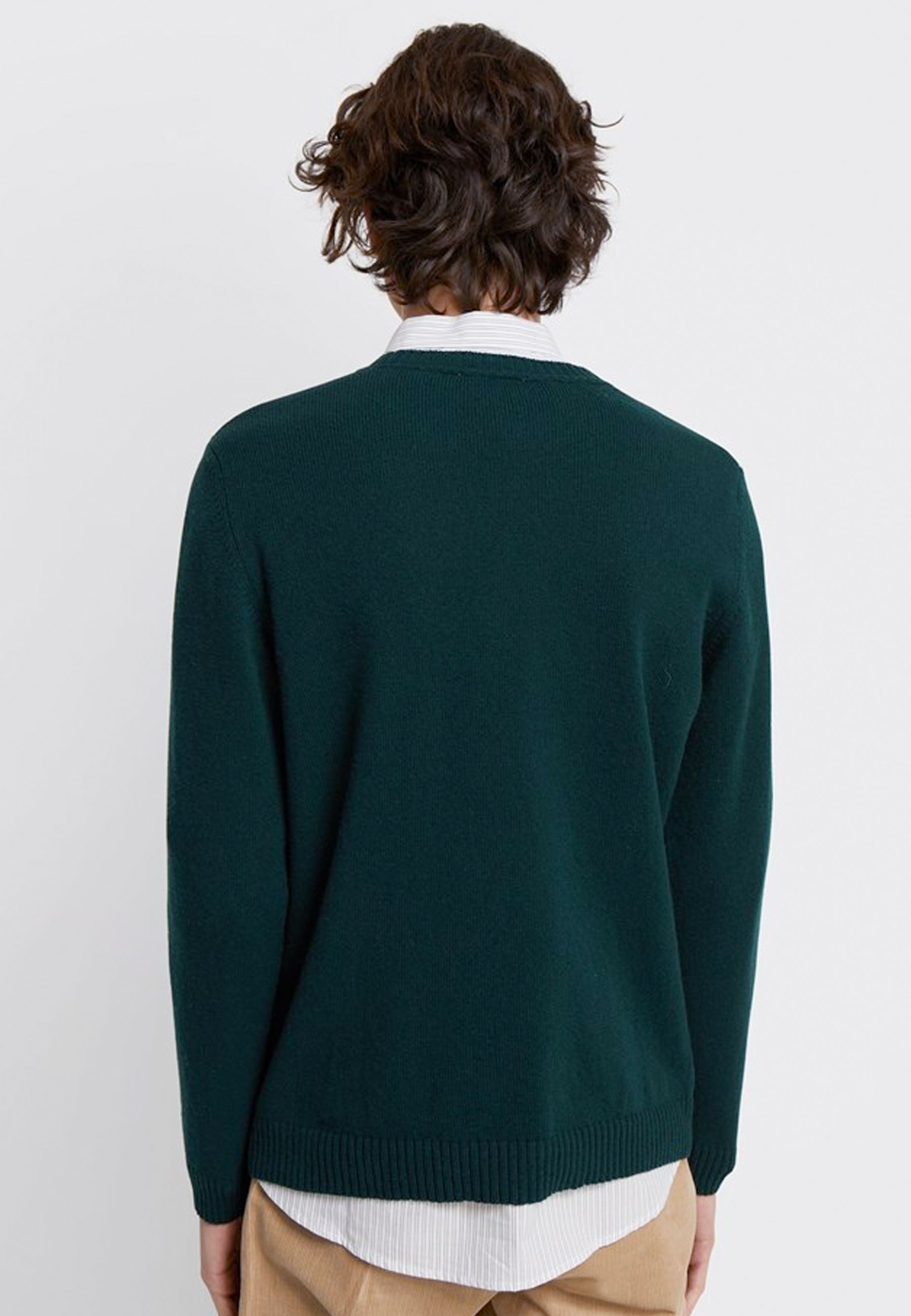 Kevin Lambswool Jumper - dark green