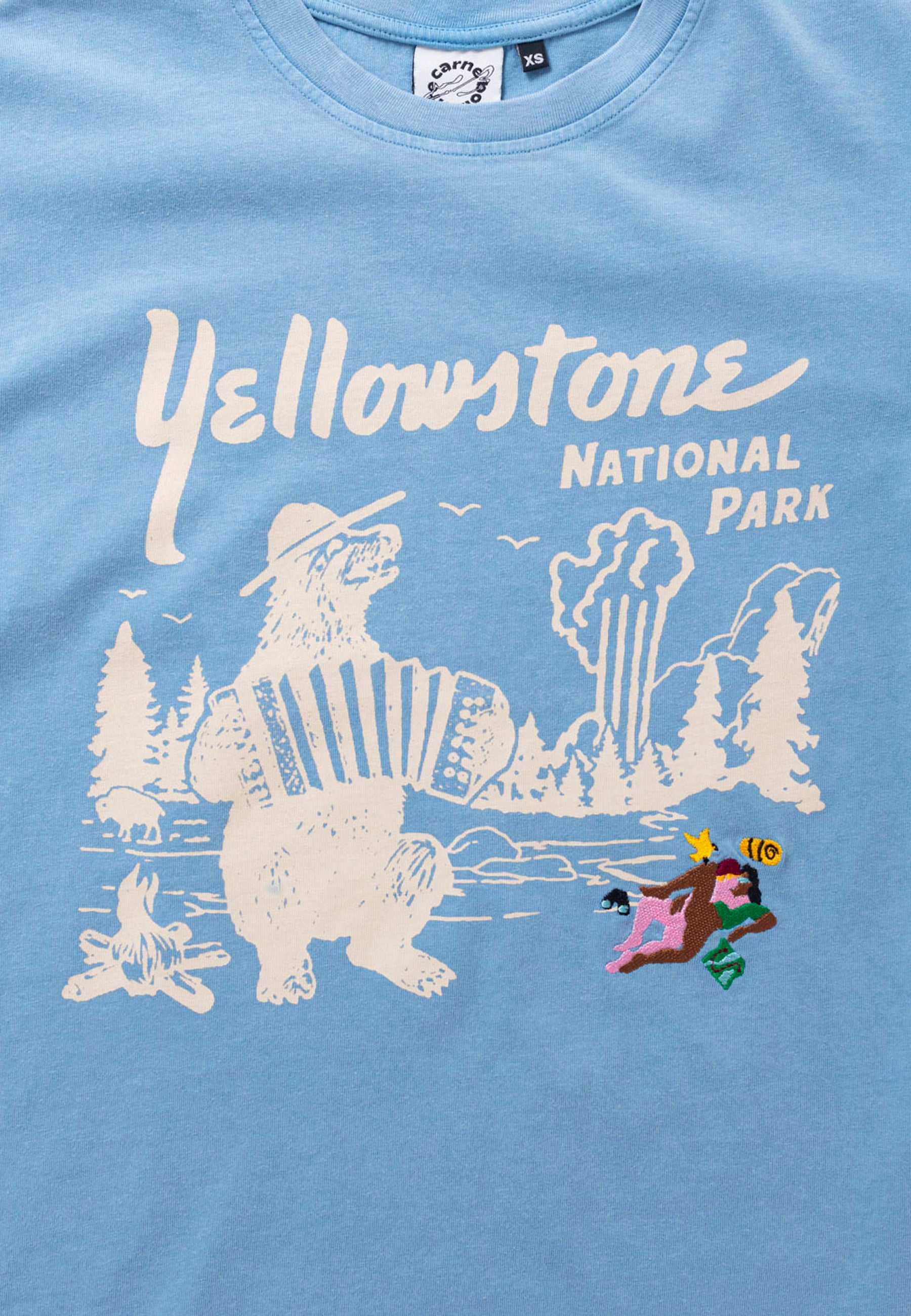 Yellowstone Bone T-Shirt - Washed Blue