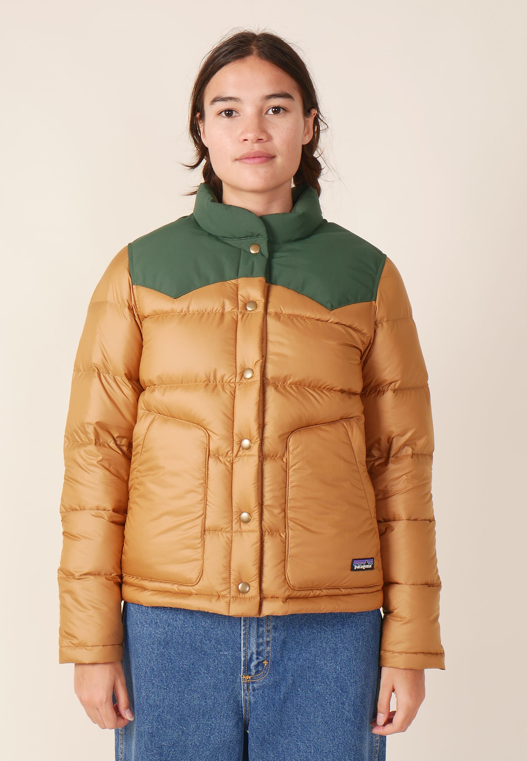 Patagonia Buy Women s Bivy Jacket nest brown sublime green online Good As Gold NZ